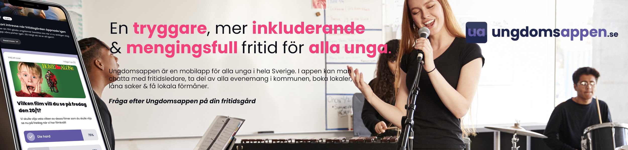 Fritidsgårdar Vara kommun banner